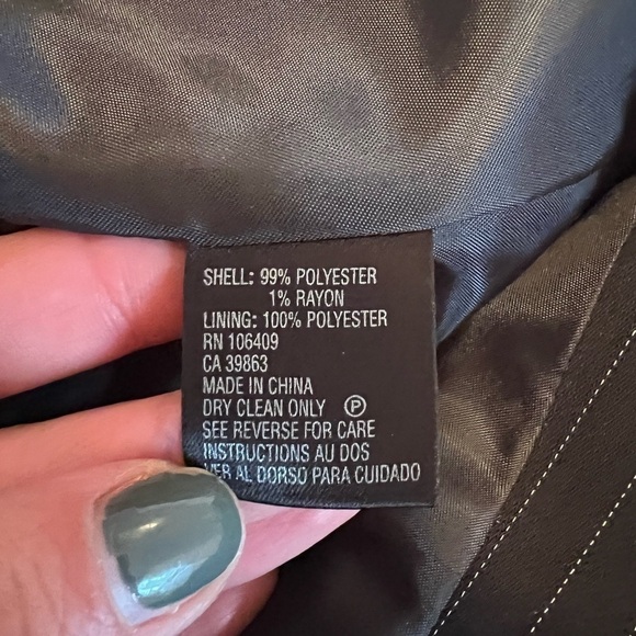 Tahari ASL BLACK & white pin stripe classic 3 button blazer SIZE 4 EUC - Picture 9 of 11